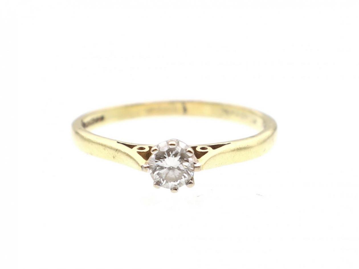 Vintage 0.35ct diamond solitaire engagement ring in gold