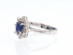 18kt white gold sapphire and diamond cluster ring
