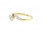 Art Nouveau diamond twist ring in 18kt yellow gold