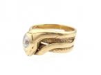 Victorian 18kt yellow gold and diamond serpent ring