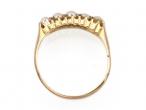 Edwardian five stone natural pearl ring in 18kt yellow gold