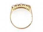 Edwardian five stone natural pearl ring in 18kt yellow gold