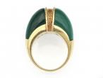 Funky retro malachite and 14kt yellow gold dress ring