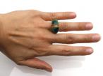 Funky retro malachite and 14kt yellow gold dress ring