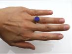 Victorian oval lapis lazuli signet ring in 14kt yellow gold