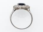 Edwardian 3ct untreated sapphire and diamond cluster ring