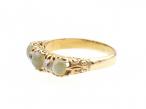 Antique cat's eye chrysoberyl and diamond carved ring in gold