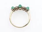 Edwardian cabochon emerald and diamond five stone ring