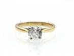 1.07ct round Old European cut diamond solitaire in yellow gold