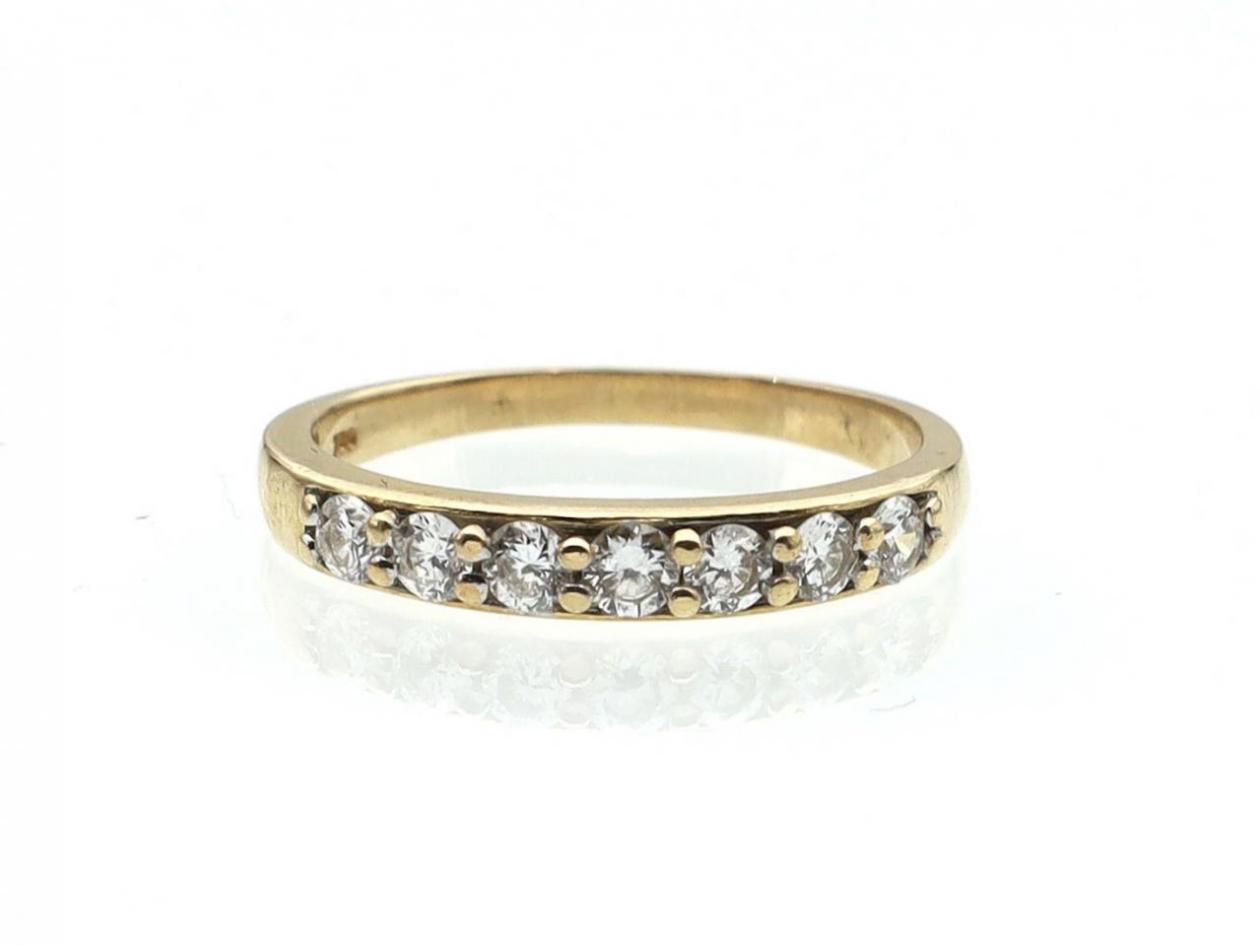18kt yellow gold diamond claw set half eternity ring