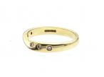 Vintage 18kt yellow gold twist band studded with diamonds