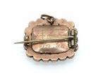1828 jet and hair mourning brooch/pendant in rose gold