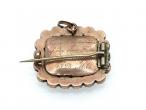 1828 Jet & Hair Mourning Brooch Pendant in Rose Gold