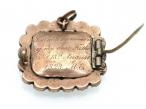 1828 Jet & Hair Mourning Brooch Pendant in Rose Gold