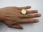 1905 half Sovereign coin ring in 9kt rose gold mount