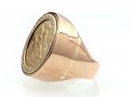 1905 half Sovereign coin ring in 9kt rose gold mount