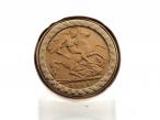 1905 half Sovereign coin ring in 9kt rose gold mount