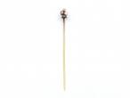 Antique diamond pearl and coral trefoil stick pin in silver and gold