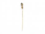 Antique Talon and turquoise stick pin in yellow gold