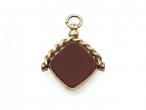 Antique bloodstone and carnelian fob in 15kt yellow gold