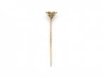 15kt yellow gold seed pearl trefoil stick pin
