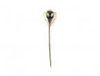 Antique Amethyst & Opal Flower & Leaf Stick Pin