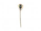 Antique amethyst and opal flower and leaf stick pin