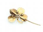 Vintage 14kt yellow gold and enamel four leaf clover pin