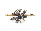 Antique French sapphire, diamond and pearl bug brooch