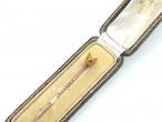 Antique 15kt yellow gold fox head with ruby eyes stick pin