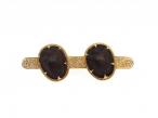 Victorian Double Brown Beetle Bar Brooch in Yellow Gold