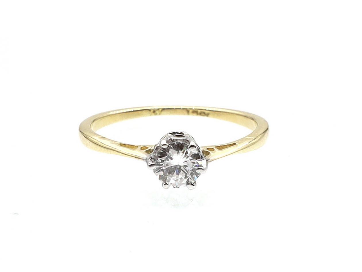 Edwardian 0.34ct diamond solitaire engagement ring