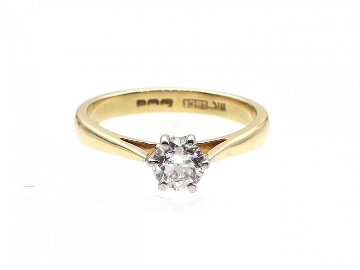 Vintage 0.54ct diamond solitaire engagement ring in gold