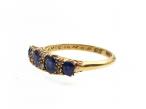Antique 18kt yellow gold four stone sapphire and diamond ring