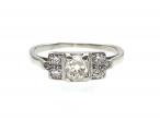 Art Deco diamond solitaire engagement ring in platinum