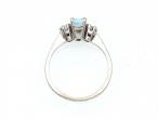 Aquamarine and diamond three stone ring in 18kt white gold