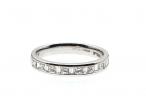18kt white gold mixed step cut diamond half eternity ring