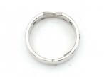 18kt white gold diamond set fitted band with angular cut out
