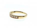 Diamond grain set half eternity ring in 18kt yellow gold