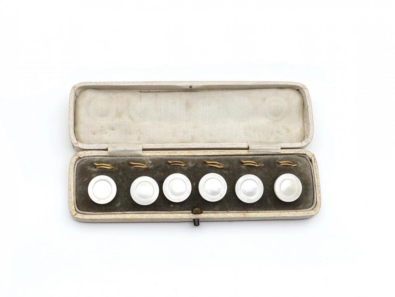 Antique mother of pearl button dress set