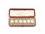 Antique mother of pearl and turquoise button set