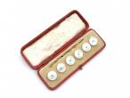 Antique mother of pearl and turquoise button set