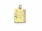 Antique Holy Bible locket charm in yellow gold