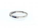 18kt white gold square cut sapphire and diamond half eternity ring