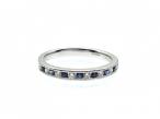 Sapphire and diamond half eternity ring in 18kt white gold
