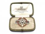 Edwardian diamond, natural pearl and ruby set openwork brooch