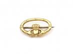 Irish Thomas Dillons Claddagh pin in 18kt yellow gold