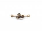1890s Shamrock Bar Brooch Set with Diamonds, Pearl & Coral