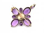 Antique convertible amethyst cluster pendant/brooch in gold