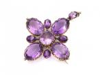 Antique convertible amethyst cluster pendant/brooch in gold